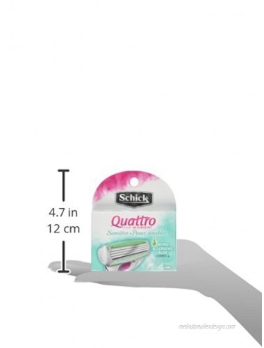 Schick Quattro for Women Razor Blade Refills for Sensitive Skin with Hypo-Allergenic Aloe 4 Count Pack of 2