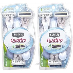 Schick Quattro Quattro for Women Sensitive Skin Disposable Razor 3 ct 2 pk