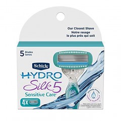 Schick Women's Razor Blade Refills Hydro Silk 5 Sensitive Care 4 Count Packaging May Vary
