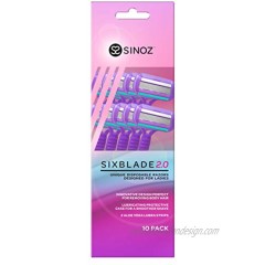 SINOZ Ladies Six 2.0 Blade 10 Count Pack of 18