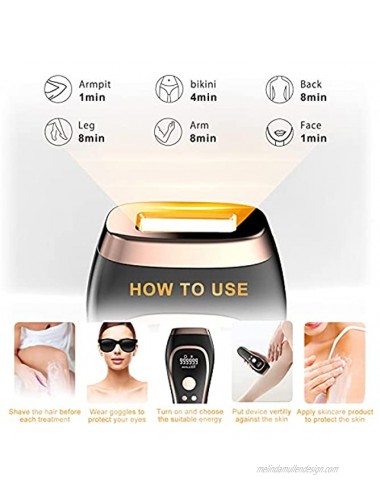 Hair Laser Hair Removal for Women Permanent Hair Removal Device Upgraded to 999,999 Flashes Painless Cool feeling Hair Remover for Armpits Legs Arms Bikini Line .Prettywill hair removal