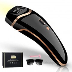 Huieter IPL Hair Removal Permanent Painless Laser Hair Remover Device for Women and Man Upgrade to 999,999 Flashes for Facial Legs Arms Armpits Body At-Home Use Black