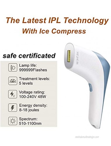 Ice Compress Laser Hair Removal for Women MiSMON Permanent IPL Hair Removal Device for Body Bikini Safe Home Use Professional Painless Intense Pulsed Light Hair Removal System