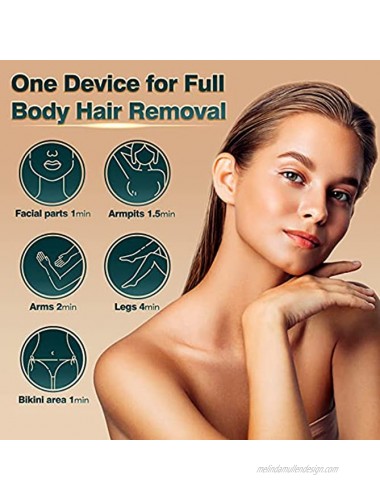 IPL Hair Removal for Women Men Ice Cooling Hair Removal Device Painless Upgrade to 999,999 Flashes Professional Permanent Reduction in Hair Regrowth for Facial and Whole Body