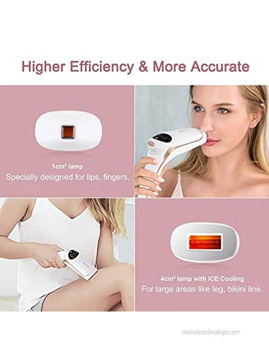 IPL Laser Hair Removal Qmele Hair Removal System Women & Men Permanent Painless Hair Removal At-Home 500,000 Flashes ICE Cooling System- 2 Flash Modes White