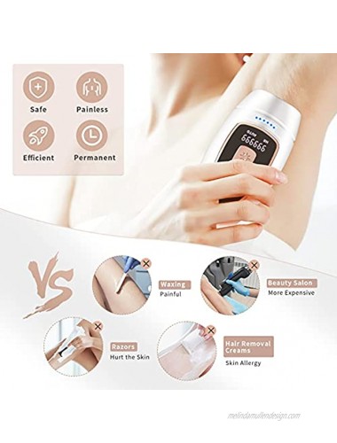 Laser Hair Removal Hair Removal for Women Permanent At-Home IPL Hair Removal Device Upgraded to 999,999 Flashes Painless Hair Remover for Armpits Legs Arms Bikini Line and Facial Hair Removal