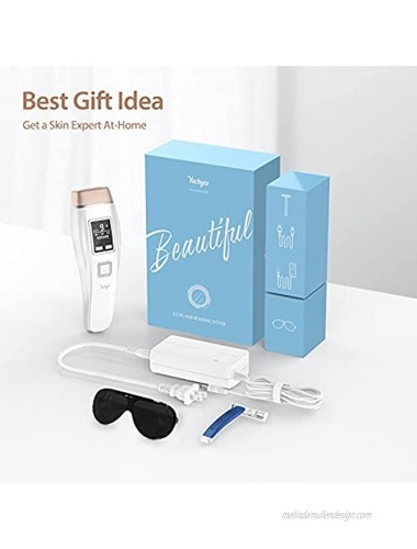 Yachyee Laser Hair Removal Device for Women Permanent with Painless Ice Cooling Function IPL Hair Removal at-Home Upgraded to 999,999 Flashes for Face Armpits Legs Arms Bikini Line Non-Rechargeable
