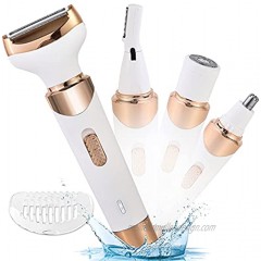 Electric Razor for Women Bikini Trimmer MKIOVH Women's Shaver Cordless 4 in 1 Wet and Dry Shaver for face Legs and underarms Replaceable Trimmer Head Micro USB Rechargeable
