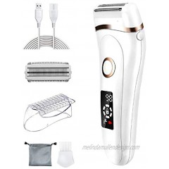 Electric Razors for Women FAMATE Ladies Electric Shaver for Legs and Underarms Cordless Rechargeable Body Hair Remover for Women Public Hair Bikini Trimmer with LED Display Wet Dry Use