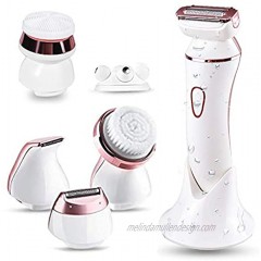 Electric Shaver for Women,6 in 1 Lady Electric Wet Dry Shaver for Legs & Underarms Cordless Electric Razor with 2 Cleansing Brush,1 Massager for Face,1 Foil Shaver,1 Bikini Trimmer for Body Bikini