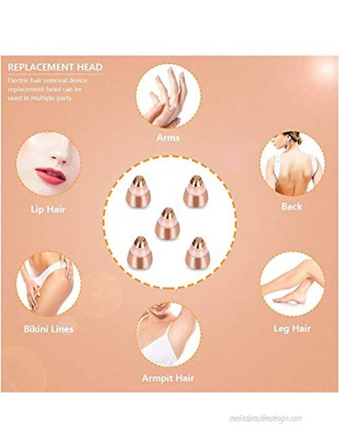 Eyebrow Hair Remover Replacement Heads for Women Painless Eyebrow Trimmer Blades Perfect and Smooth with Cleaning Brush As Seen On TV Rose Gold 5Pcs