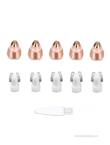 Eyebrow Hair Remover Replacement Heads for Women Painless Eyebrow Trimmer Blades Perfect and Smooth with Cleaning Brush As Seen On TV Rose Gold 5Pcs
