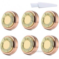 Facial Hair Remover Replacement Heads for Women Painless Facial Hair Trimmer Blade with Cleaning Brush Perfect Touch and Smooth Finishing As Seen On TV 18K Gold-Plated 6Pcs