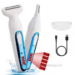 Shaver for Women Electric Razor Painless Lady Foil Shaver Wet Dry Cordless 3 in 1 Blade Trimmer Rechargeable Waterproof Body Facial Hair Remover for Eyebrow Back Arms Legs Underarms and Bikini Area