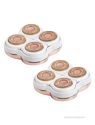 tuokiy 2 Pack Legs Hair Remover Replacement Heads For Flawless Finishing Touch Legs Women's Hair Remover Rose Gold