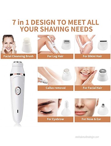 Women Electric Shavers 7 in 1 Electric Razor for Women Wet & Dry Lady Hair Remover Rechargeable Bikini Trimmer Lady Shaver Kit for Women Face Body Nose Hair Eyebrow Arms Legs