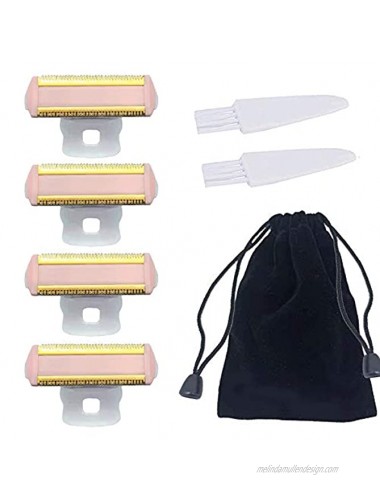Women's Trimmer Razor Replacement Heads Compatible with Finishing Touch Flawless Body Rechargeable Ladies Shaver with a velvet bag and 2 cleaning brushes shaver head 4PCS+Bag + 2 brush