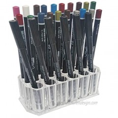 Acrylic Eyeliner Lip Liner Holder Organizer Makeup Brush Holder 26 Slots Makeup Pen Cosmetic Display Case