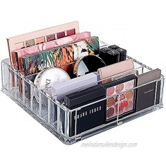 Acrylic Makeup Organizer Compact Makeup Palette Organizer 8 Spaces Makeup Holder Organizer For Vanity Clear Cosmetics Makeup Organizer for Drawers With Removable Dividers
