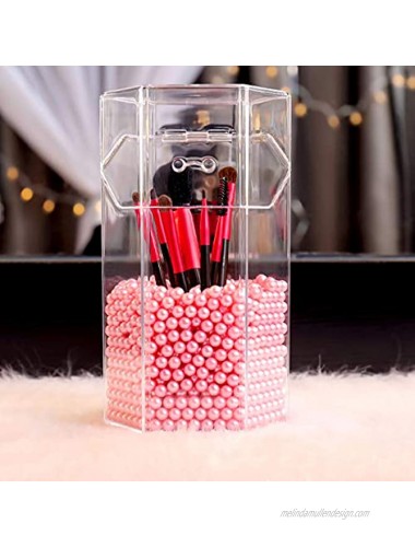 AIYoo Makeup Beads for Brushes Art Faux Pearls 1500 Piece Round Pink Pearl Beads to Hold Makeup Brush Lipstick Mascara Eyeliner 8mm