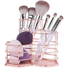 ANNE'S GIVERNY Makeup Brush Holder Metal Organizer Golden Rose Cosmetic Storage Beauty Sponges Blender holder Display