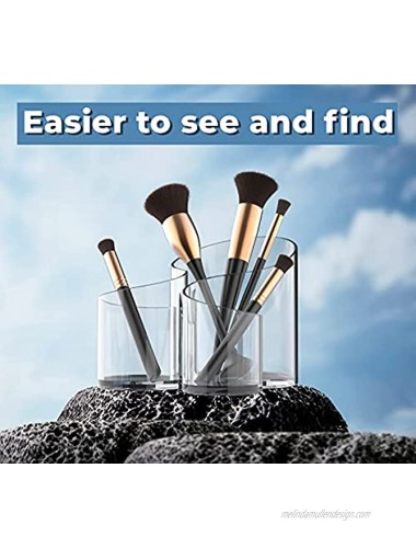 BS-MALL Makeup Brush Organizer for Countertop Display Container Cosmetics Brushes Desk Stand Different Size Brushes
