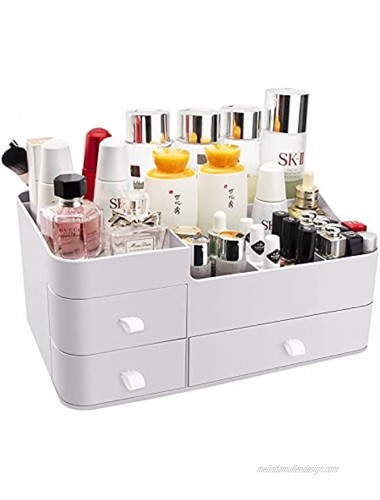 CGBE Makeup Organizer Cosmetic Storage Drawers Vanity Box for Cosmetics Jewelry Accessories Nail Care Essentials Skincare Items Bathroom Organizer Countertop and Makeup Storage -White