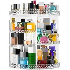 Famitree Rotating Makeup Organizer,Acrylic Clear Perfume Organizer,7 Adjustable Layers Large Capacity Cosmetic Carousel,Fits Different Cosmetics for Vanity and Bathroom Plus SizeClear…