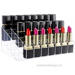 Gospire 40 Space Lipstick Holder Clear Acrylic Lip Gloss Lipstick Holder Case Display Rack Holder & 40 slots in a 8 x 5 arrangement Makeup Organizer