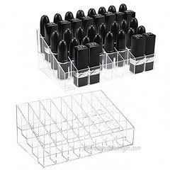 Hedume 2 Pack Lipstick Holder 40 Slot Acrylic Lipstick & Makeup Organizer Clear Cosmetic Display Case for Lipstick Brushes Bottles