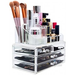 Macallen Makeup Organizer Acrylic Clear: Cosmetic Storage with Drawers Drawer Makeup Holder for Lipstick Jewelry Skincare Cosmetics Organizers Stand Plastic Organiser Desktop Countertop Bathroom