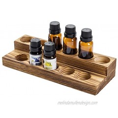MyGift 2-Tier Burnt Wood Essential Oil Display Stand Cosmetic Organizer Rack Holds up to 11 20ml Bottles