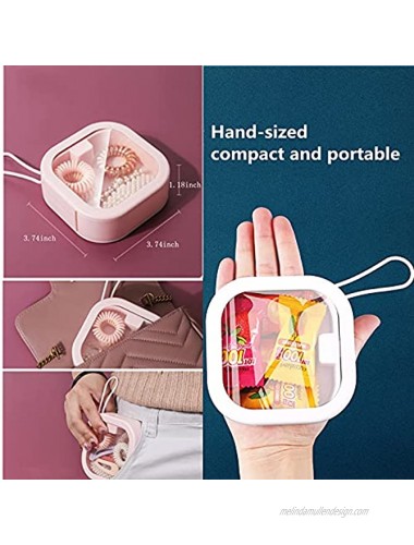 REVAXUP 2pcs hair ties storage organizer ,small portable container for hair ties can be Stackable,best for hair accessory and small items organizer on Desktop,white&pink