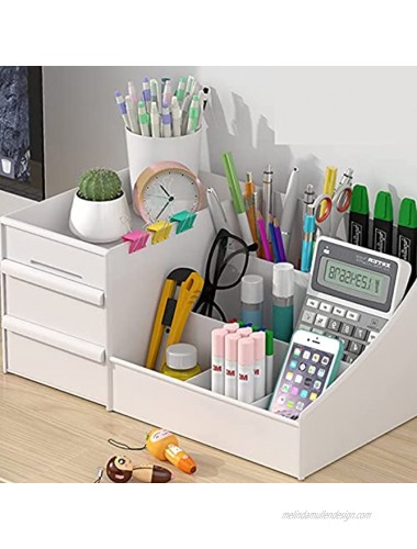 skin care organizer,Makeup Desk Organizer With Drawers,Countertop Organizer for Cosmetics,Vanity brush with Holder for Lipstick Brushes Eyeshadow and Jewelry Desktop Finishing Dresser White