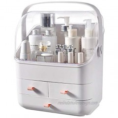 SUNFICON Makeup Organizer Cosmetic Storage Box Holder with Dust Free Cover Portable Handle,Fully Open Waterproof Lid Dust Proof Drawers,Great for Bathroom Countertop Bedroom Dresser