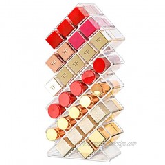 Tasybox Clear Lipstick Holder Organizer 28 Spaces Acrylic Lipgloss Organizers and Storage Box Display Stand