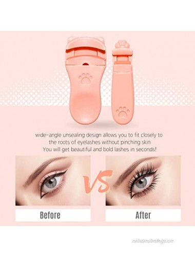Eyelash Curler Lash Curler with Mini Precision Corner Curler for Women 2Pcs Lashes Curler Kit with Silicone Refill Pads Cute Eye Eyelash Curling Tool Portable and Easy to Lift EyelashesIvory