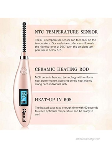 Heated Eyelash Curler Electric LCD Display 3 Temperature Gears USB Rechargeable Long-Lasting for Women