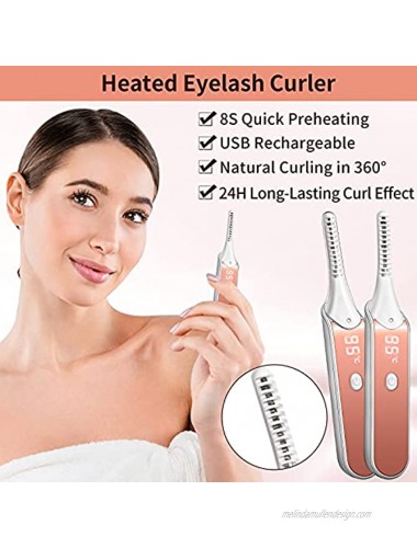 KingAcc Heated Eyelash Curler，Electric Eyelash Curler With Usb Rechargeabl，4 Temperature Modes Lash Curler For Makeup And Natural Curling Men And Women