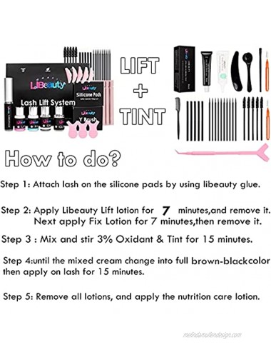 Libeauty Lash Lift and Tin-t at Home Black Eyelash Lifting kit Eyelash d-yeing and Lifting 2 in 1 Thick Coloring to Lift Eyelashes Black for 6-8 Weeks