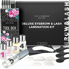 The Standard Deluxe Brow Lamination Kit and Lash Lift Kit | Easy At-Home DIY Perm Kit for Feathered Brows & Long Lifted Lashes | Instantly Fuller Eyebrows | Curled Eyelashes | Eyebrow Lamination