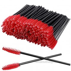 100Pcs Disposable Eyelash Mascara Brushes for Eye Lashes Extension Eyebrow and Makeup Red