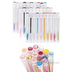 20 Pcs Disposable Mascara Brushes Diamond Eyelash Spoolies Makeup Brush Mascara Wand in Sanitary Tube Lash Suppliesmix