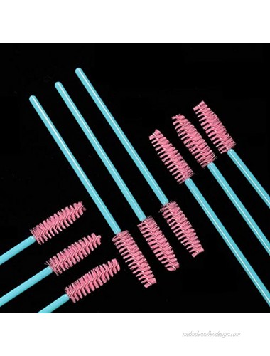 300 Pack Disposable Mascara Wands Eye Lash Brushes Eyelash Extension Tool Makeup Brush Kit Blue Pink