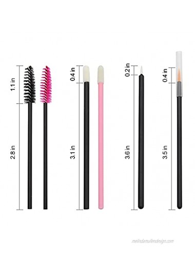 300Pcs Disposable Mascara Wands Makeup Applicators Tool Kit Includes Eyeliner Brushes Crystal Eyelash Brushes and Lipstick Applicators Lip Wands for Eye Lashes Extension Eyebrow and Makeup Tools