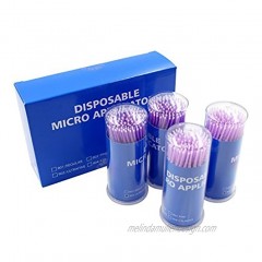 400 PCS Disposable Micro Applicator Brush for Makeup Beauty Brush Bendable Ultrafine Mascara wands for Eyelash brush、Eyebrow brush、Make up brushes、Eyelash comb 1.5mm