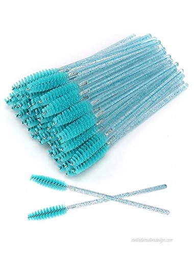Akstore 100 Pack Disposable Eyelash Mascara Brushes Eyelash Brush Wands Applicator Makeup Kits Colorful-Blue
