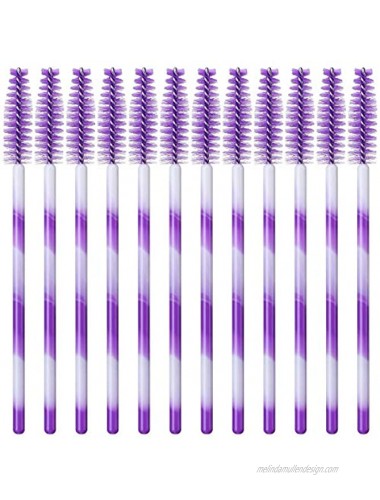 Akstore 100 Pack Multicolor Disposable Eyelash Mascara Brushes Eyelash Brush Wands Applicator Makeup Brush Tool Kits Purple
