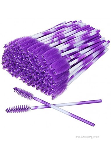 Akstore 100 Pack Multicolor Disposable Eyelash Mascara Brushes Eyelash Brush Wands Applicator Makeup Brush Tool Kits Purple