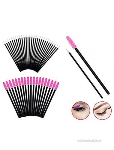 AOLANS 100PCS Disposable Mascara Brushes Eyeliner Brushes Makeup Tool Kits Black and pink2 colors